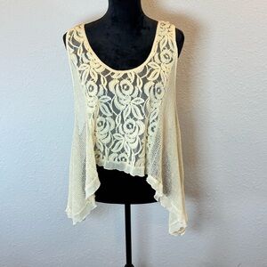 pretty‎ Angel lace boho oversized tank top small medium